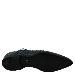 Blue Python Leather Snakeskin Shoes