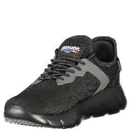 Black Polyester Men Sneaker