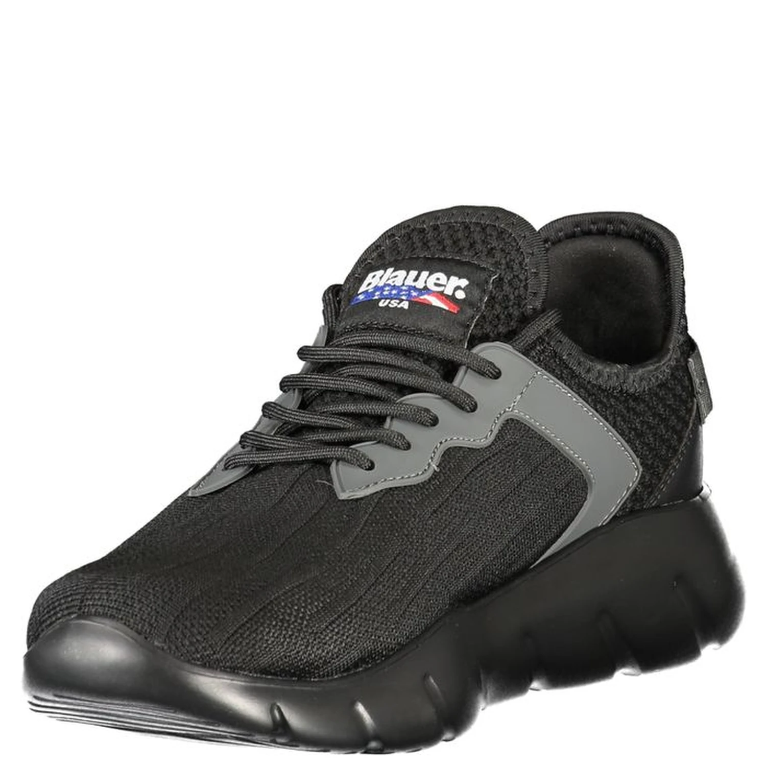 Black Polyester Men Sneaker