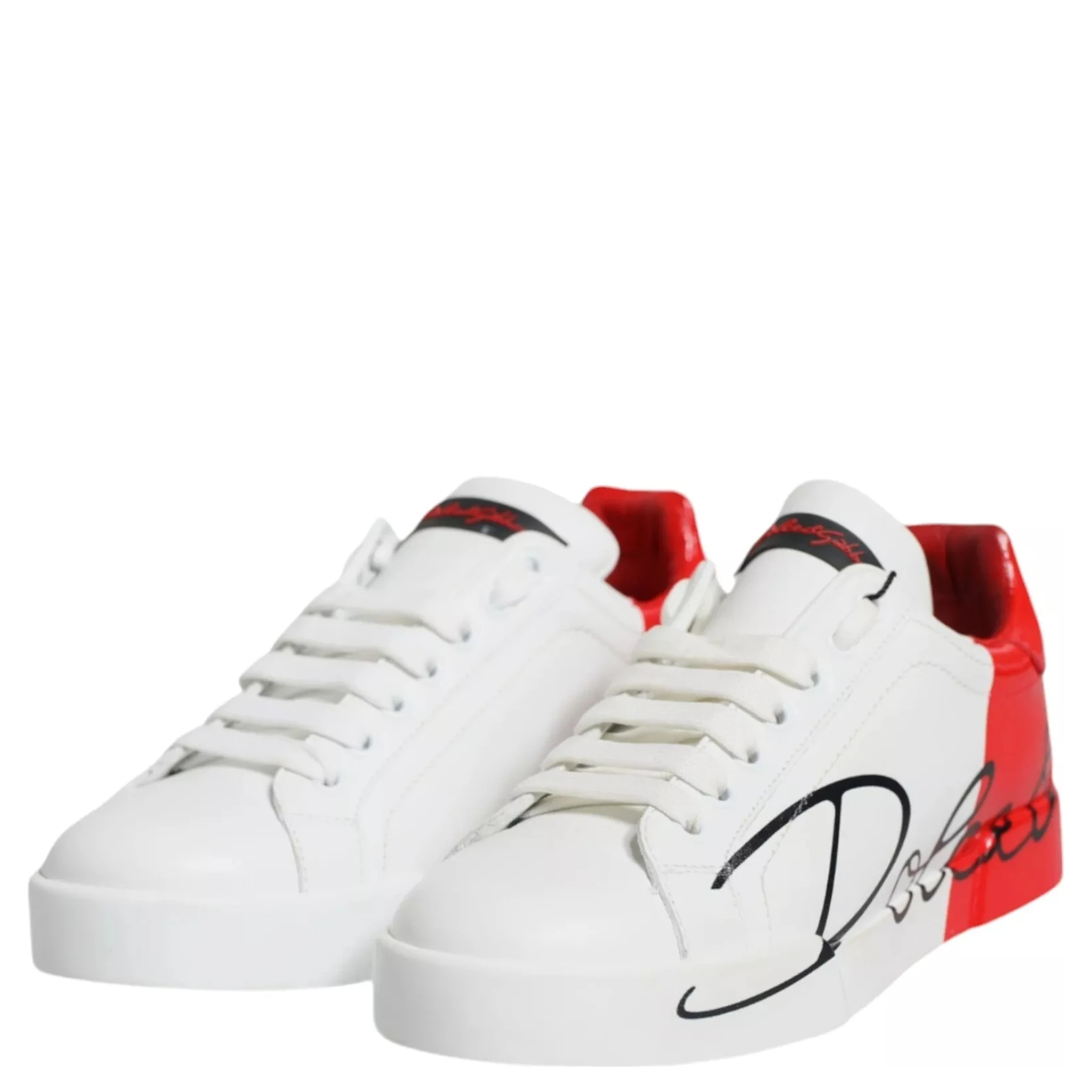 White Red Portofino Low Top Sneakers Shoes