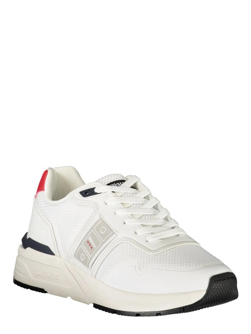 White Polyester Men Sneaker