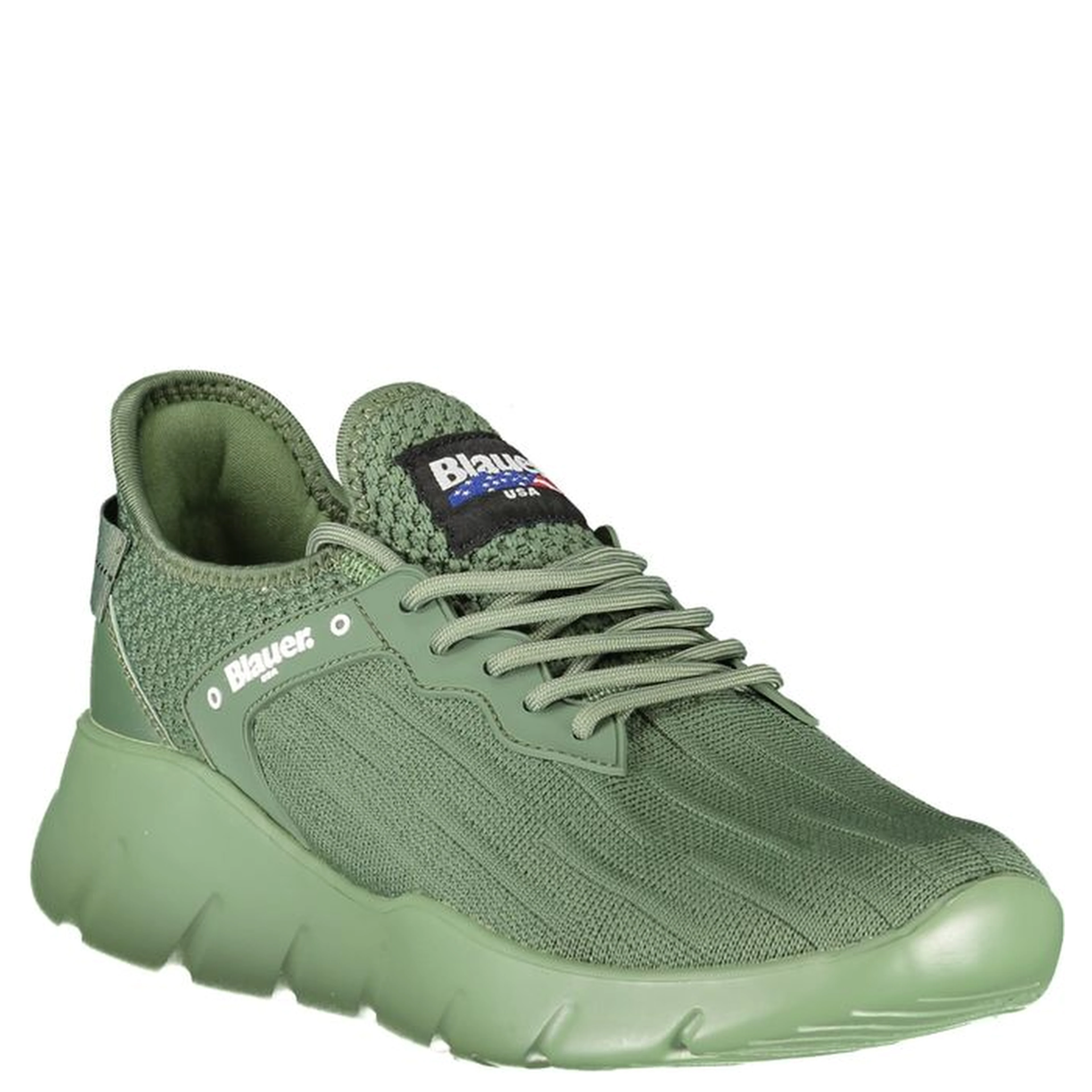 Green Polyester Men Sneaker