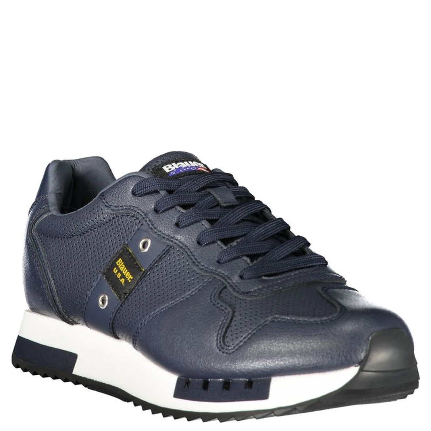 Blue Leather Men Sneaker
