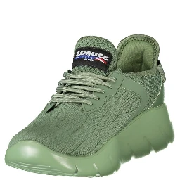 Green Polyester Men Sneaker