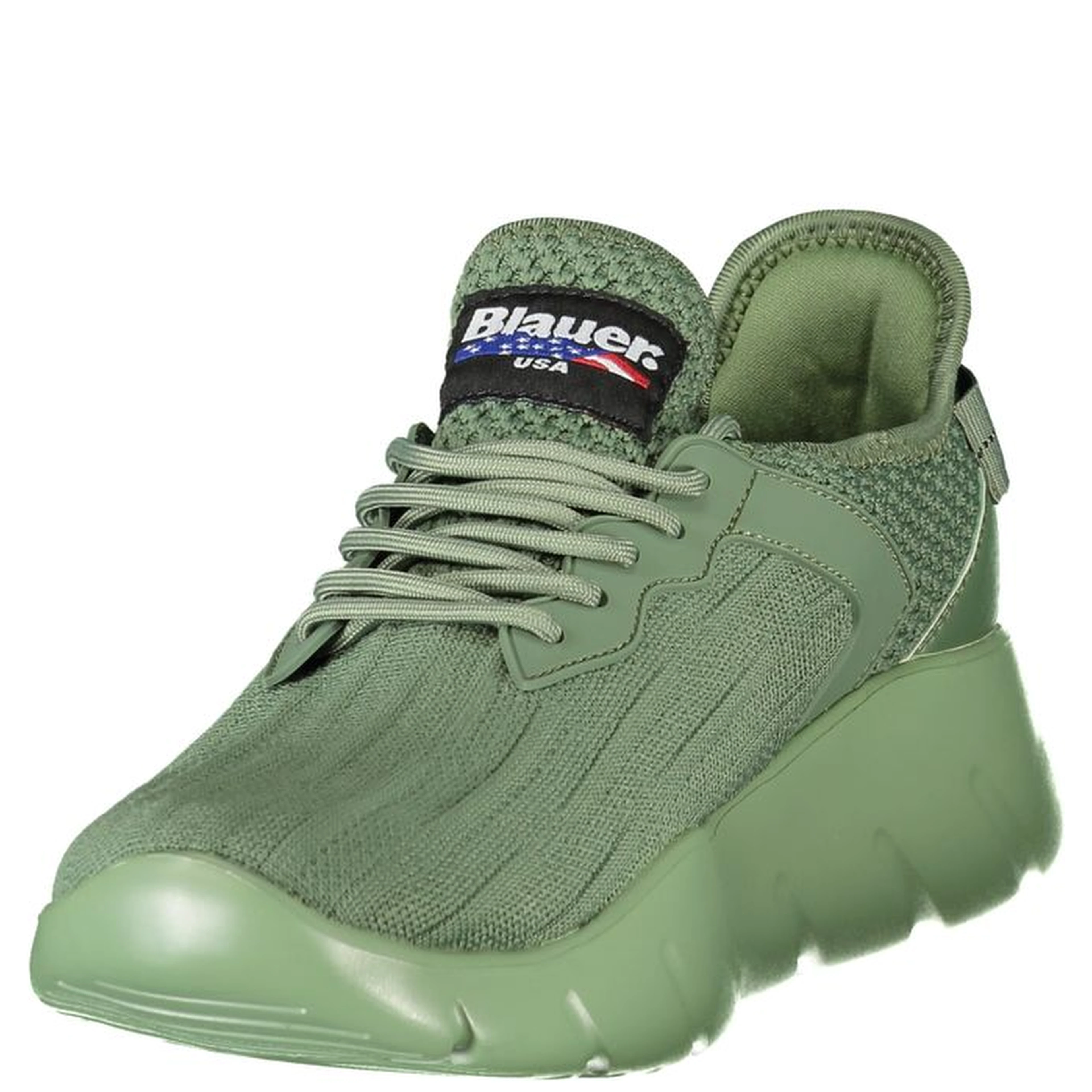 Green Polyester Men Sneaker