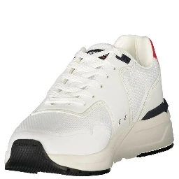 White Polyester Men Sneaker