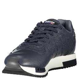 Blue Leather Men Sneaker