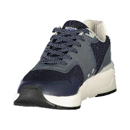 Blue Polyester Men Sneaker