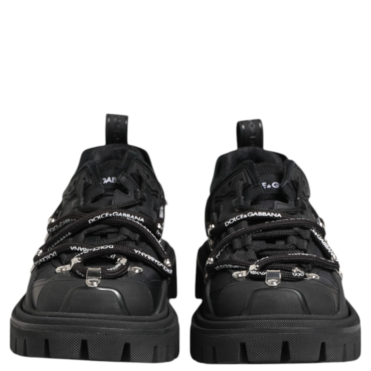 Black Low Top Lace Up Trekking Sneakers Shoes