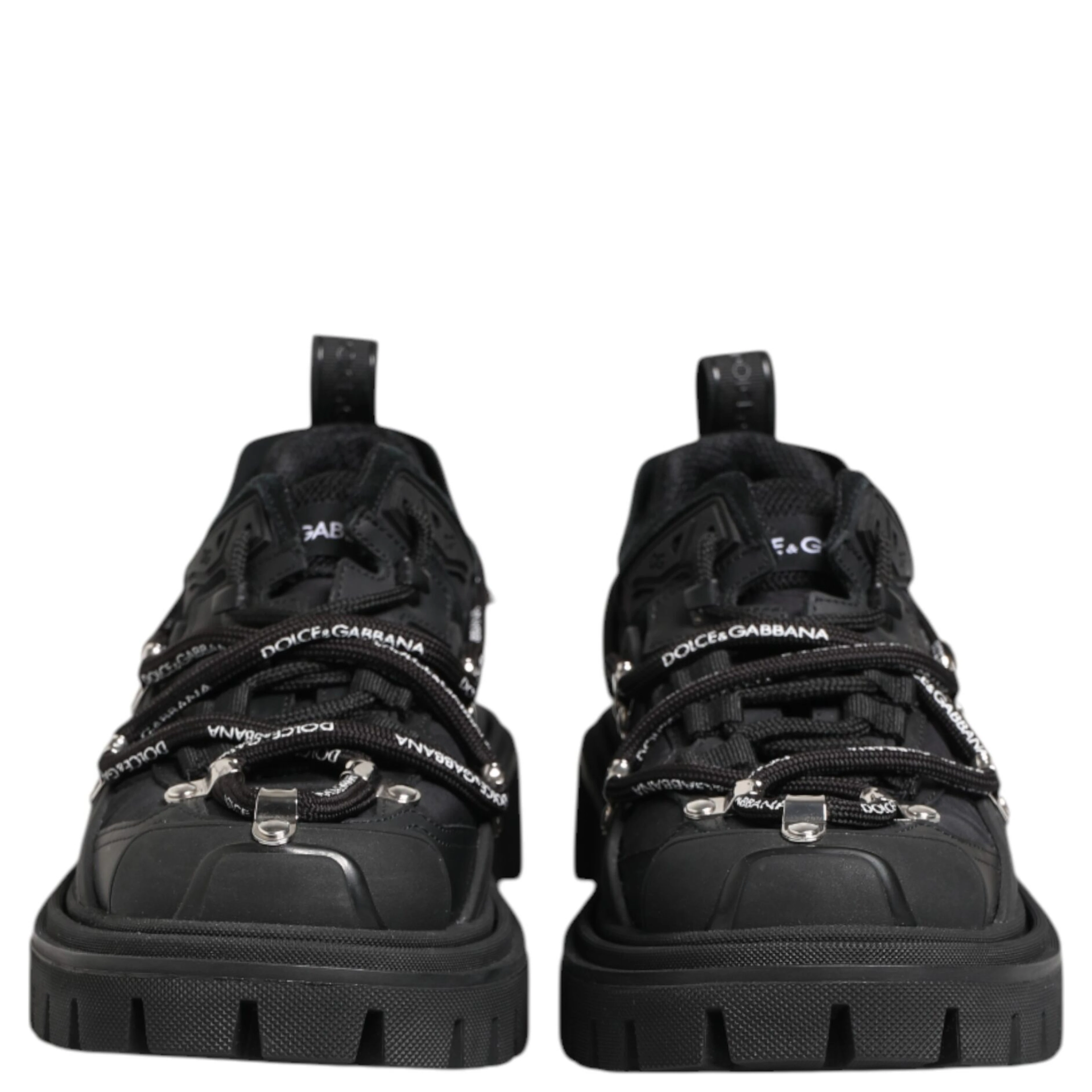 Black Low Top Lace Up Trekking Sneakers Shoes