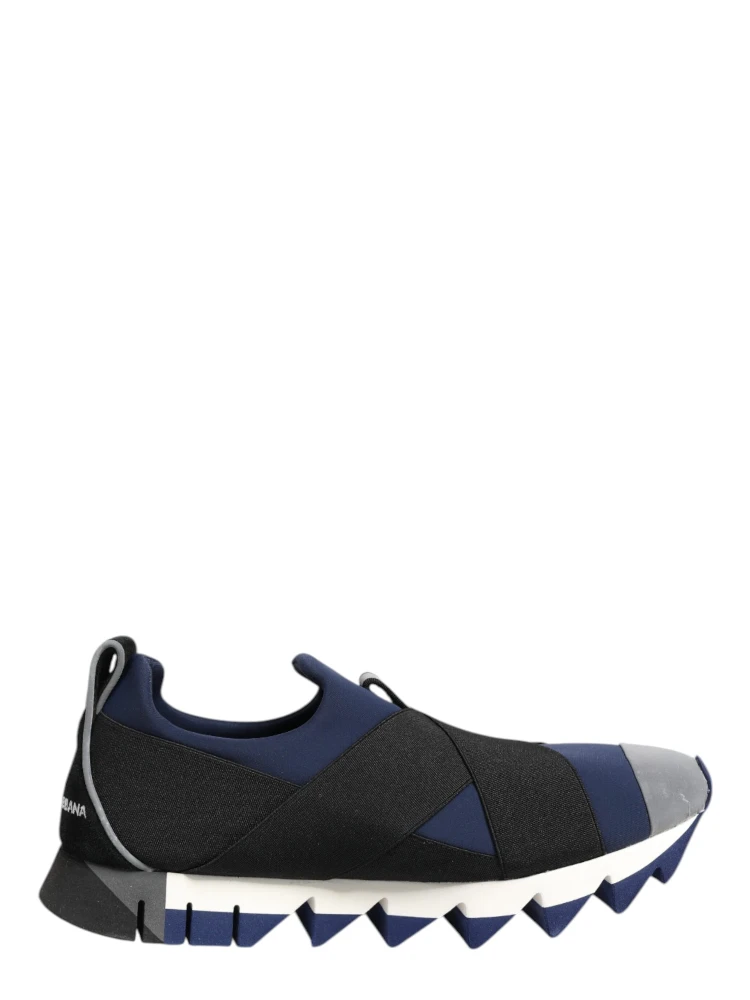 Blue Black Slip On Low Top Men Sneakers Shoes