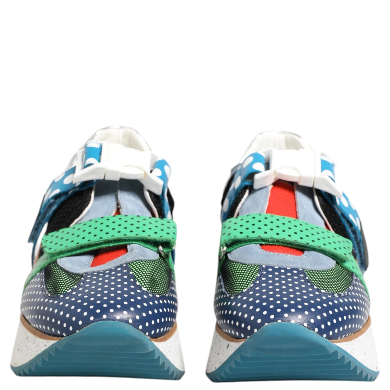 Multicolor Leather Low Top Sneakers Shoes