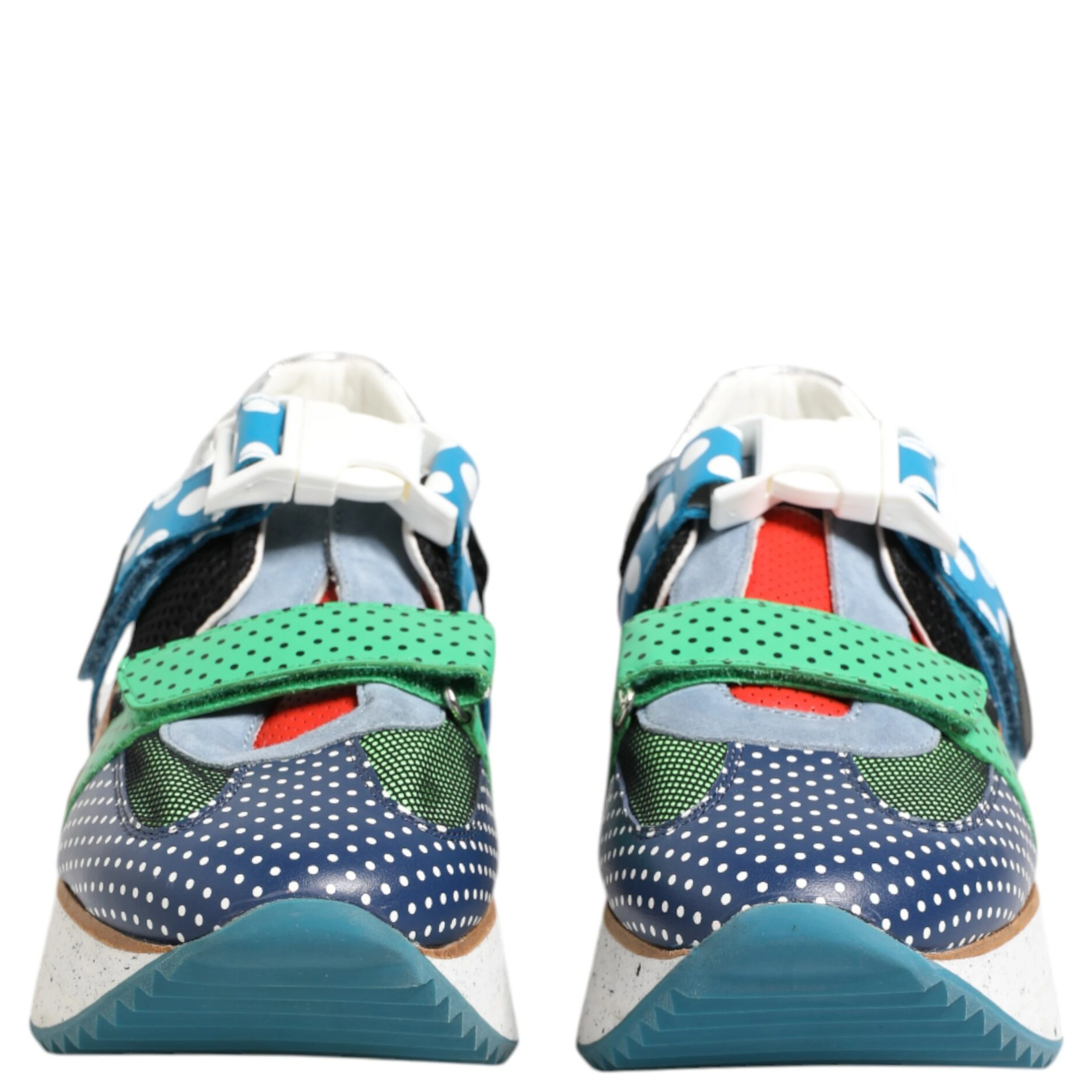 Multicolor Leather Low Top Sneakers Shoes