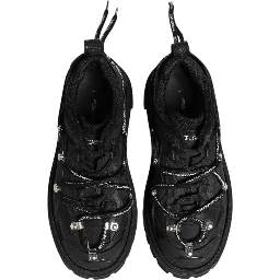 Black Low Top Lace Up Trekking Sneakers Shoes