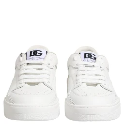 White Miami Leather Low Top Sneakers Shoes