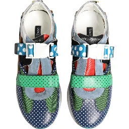 Multicolor Leather Low Top Sneakers Shoes