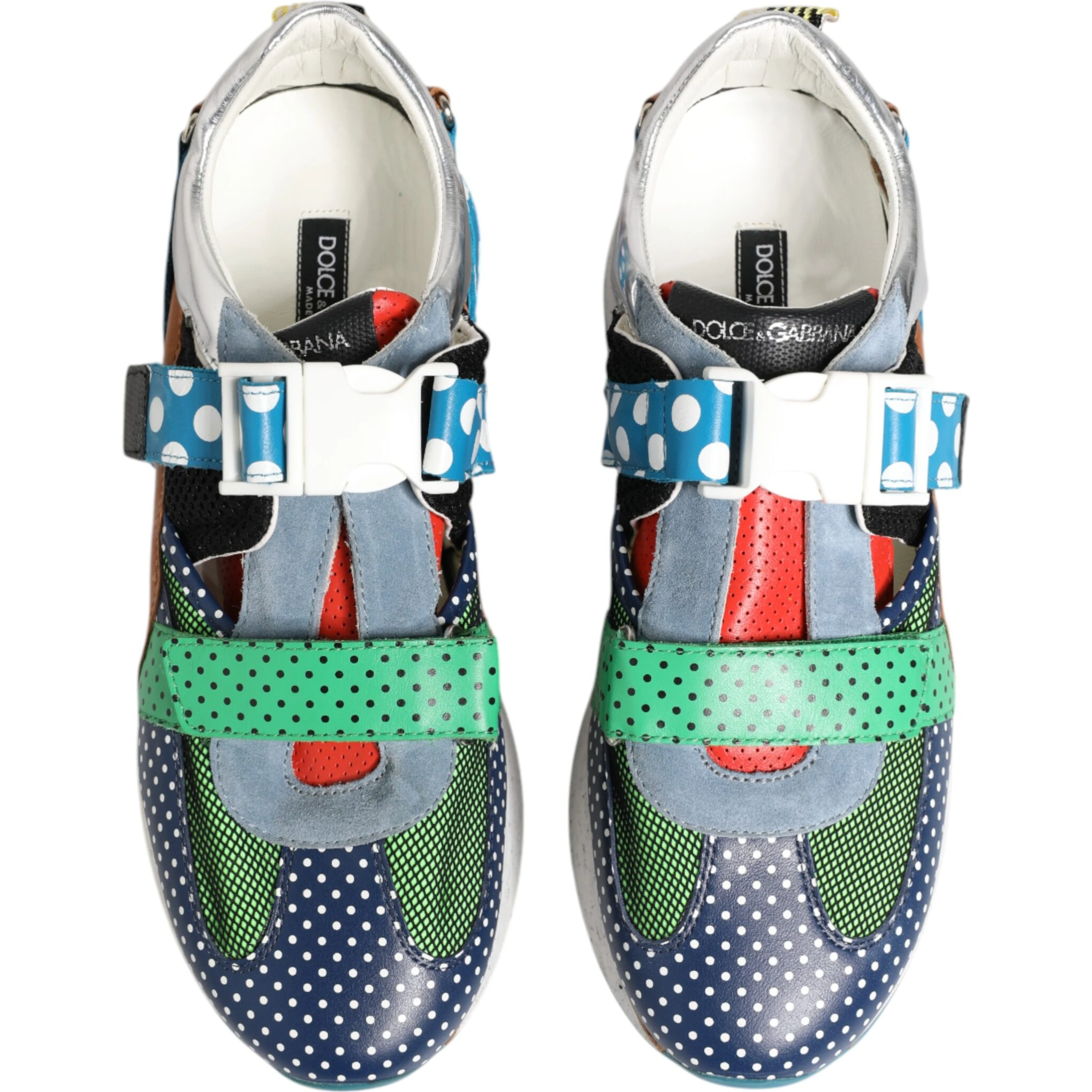 Multicolor Leather Low Top Sneakers Shoes