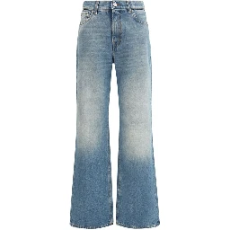 Light Blue Cotton Flared Jeans