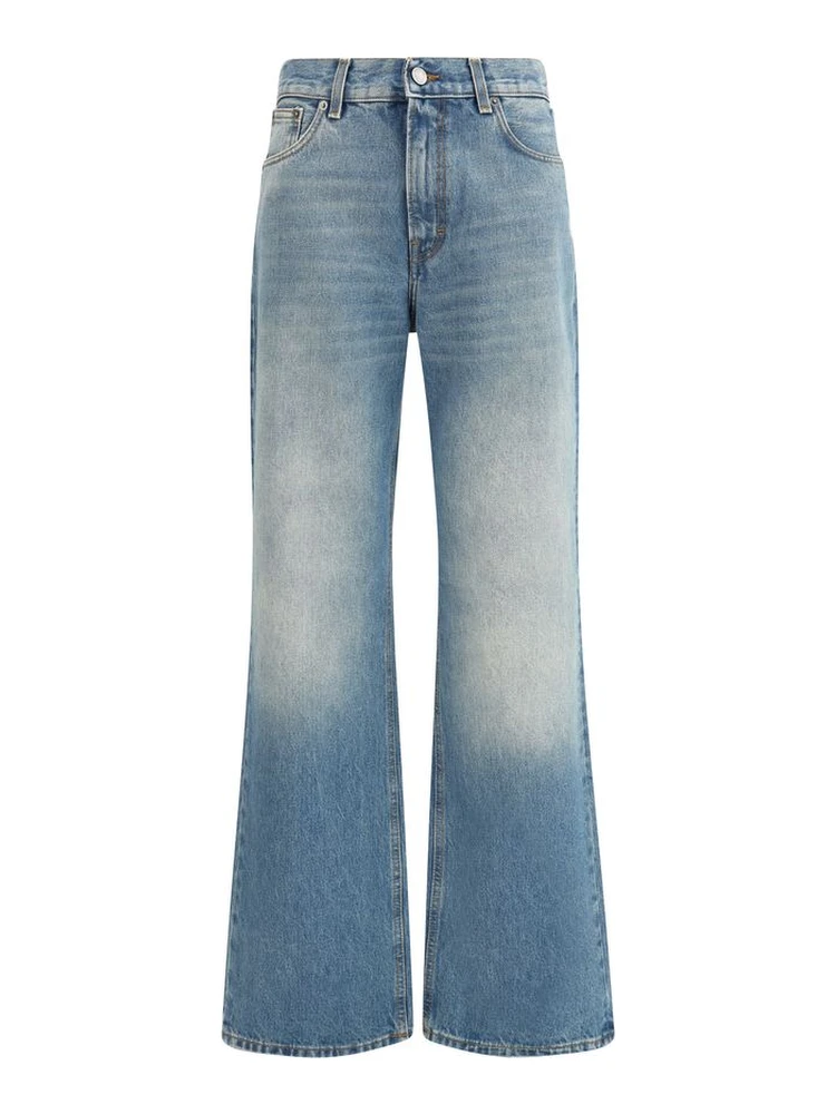 Light Blue Cotton Flared Jeans