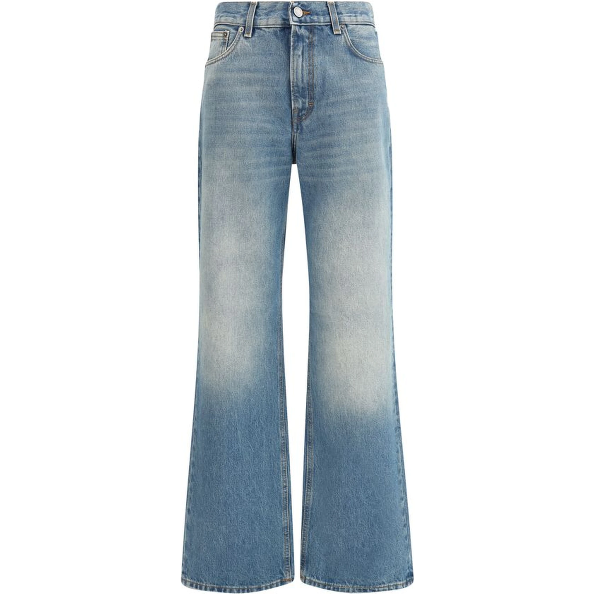 Light Blue Cotton Flared Jeans