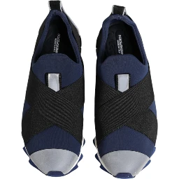 Blue Black Slip On Low Top Men Sneakers Shoes