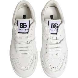 White Miami Leather Low Top Sneakers Shoes