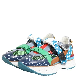 Multicolor Leather Low Top Sneakers Shoes