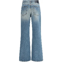 Light Blue Cotton Flared Jeans