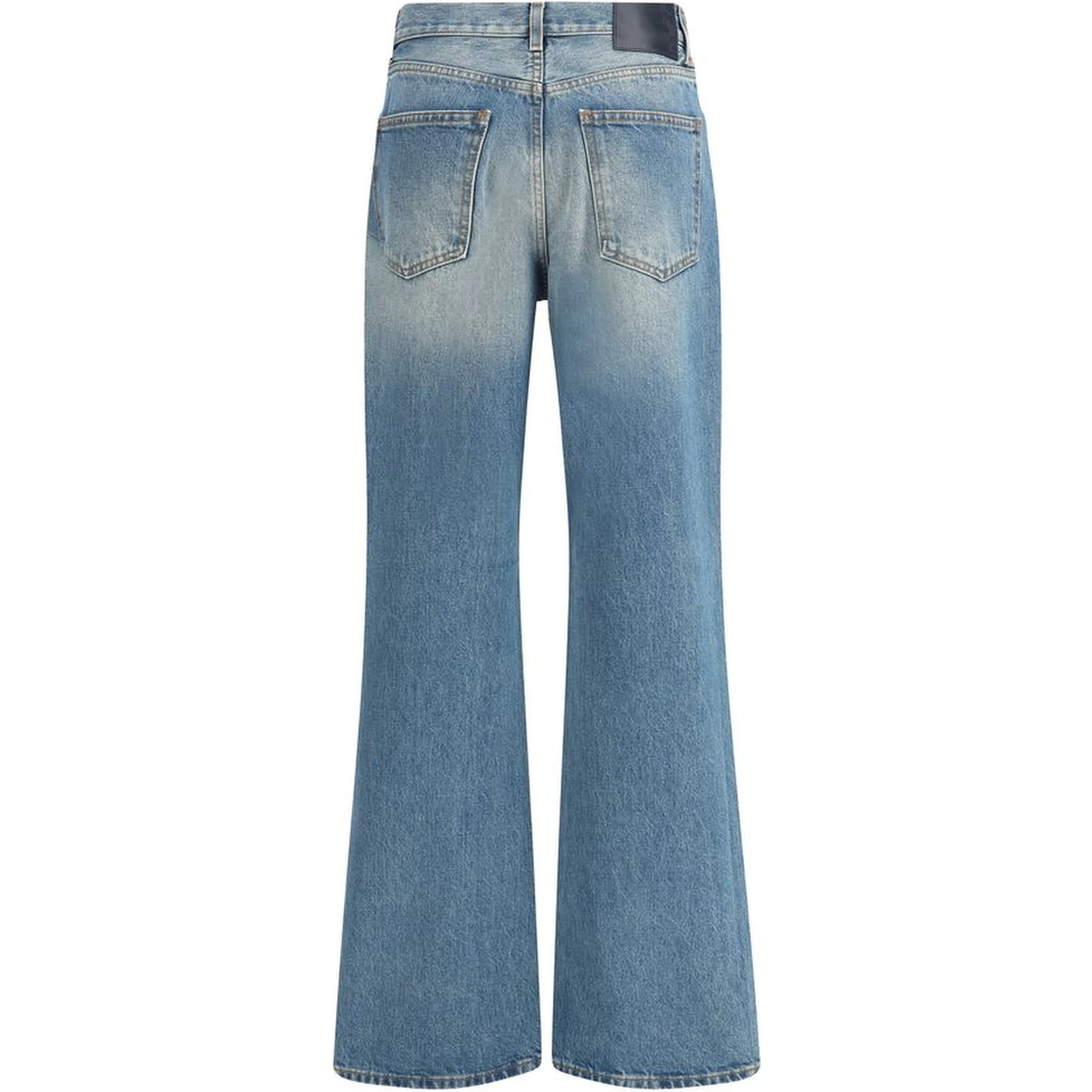 Light Blue Cotton Flared Jeans