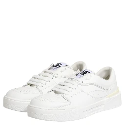 White Miami Leather Low Top Sneakers Shoes