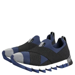 Blue Black Slip On Low Top Men Sneakers Shoes