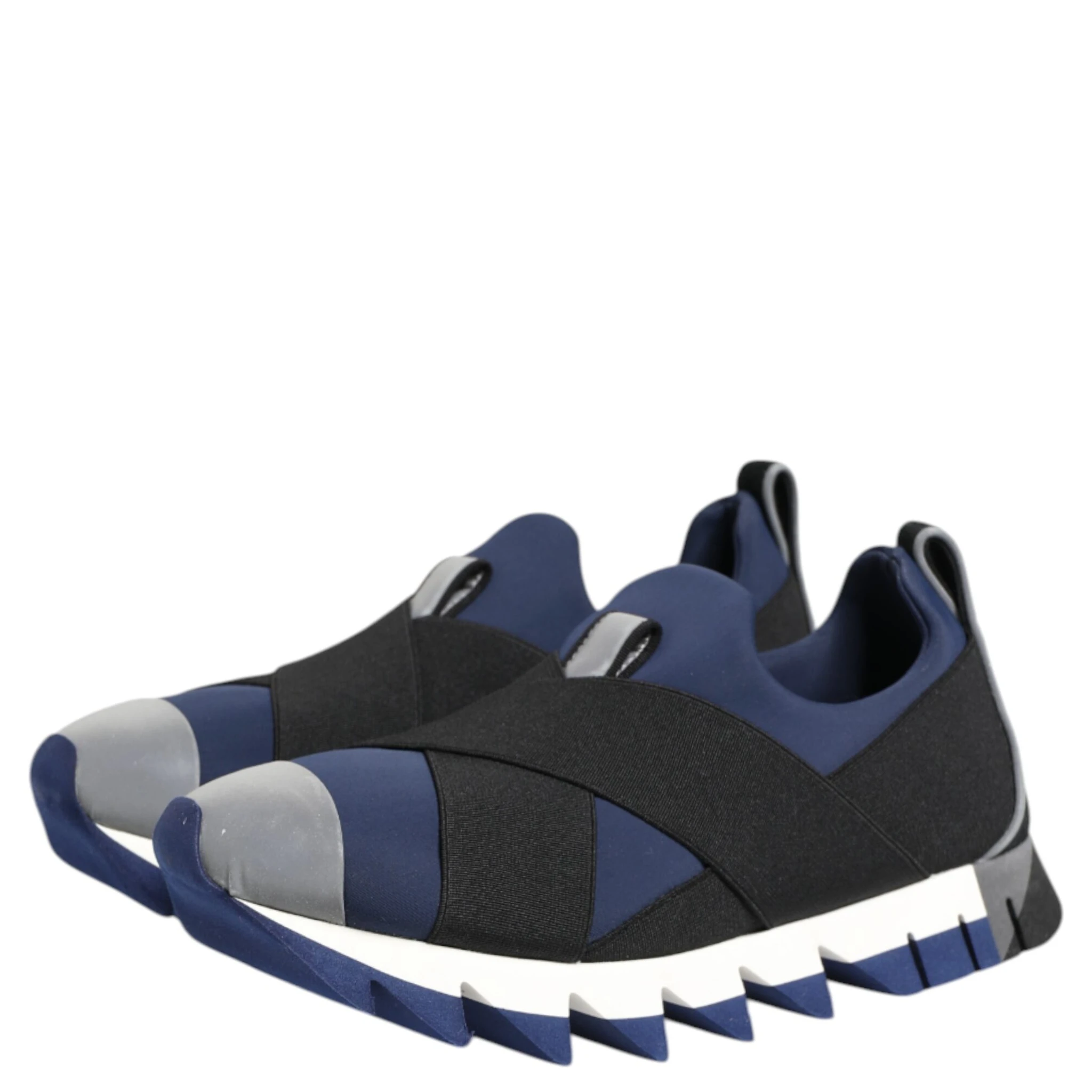 Blue Black Slip On Low Top Men Sneakers Shoes