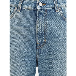 Light Blue Cotton Flared Jeans