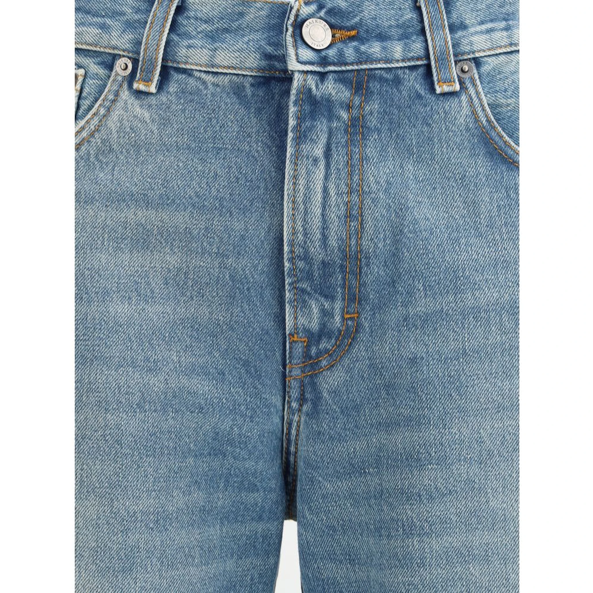 Light Blue Cotton Flared Jeans