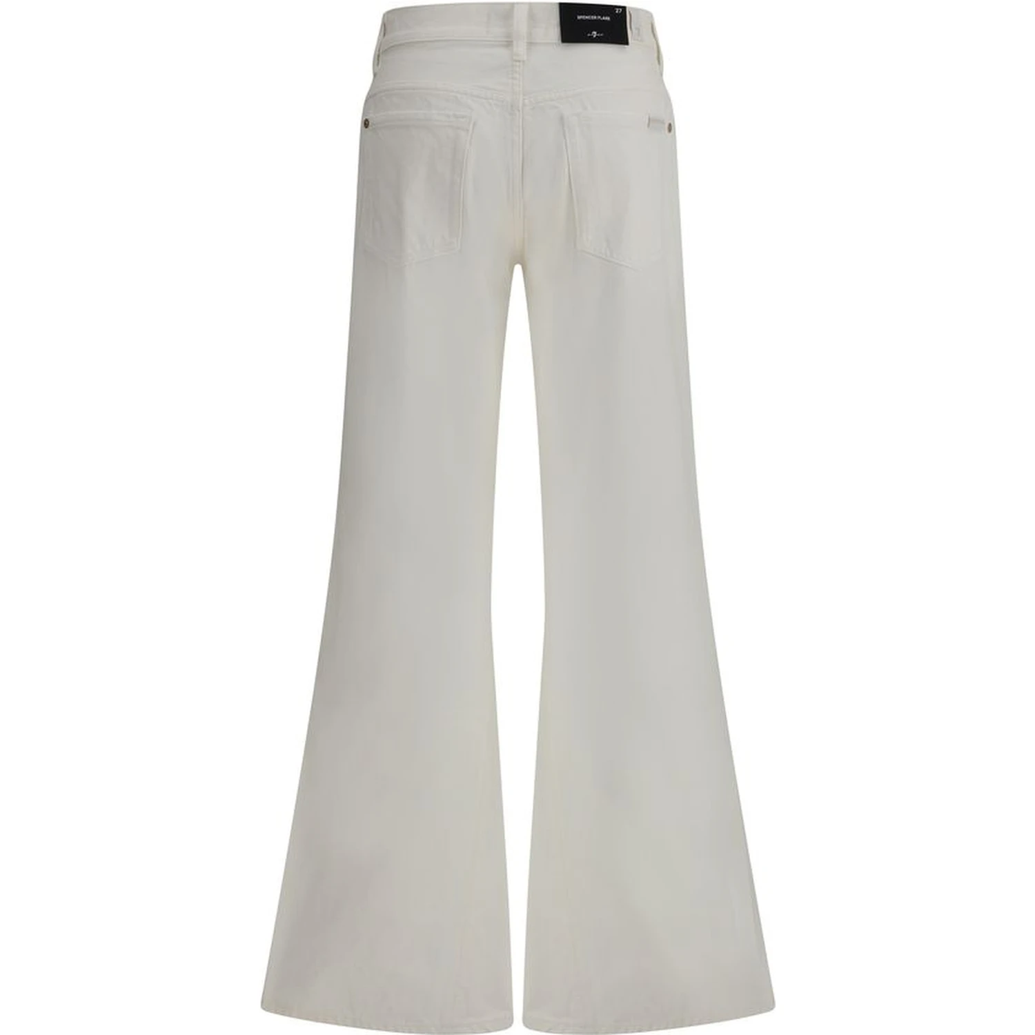 Cream Cotton Flared Jeans