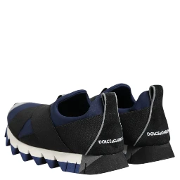 Blue Black Slip On Low Top Men Sneakers Shoes