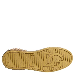 White Gold Crystal Portofino Sneakers Shoes