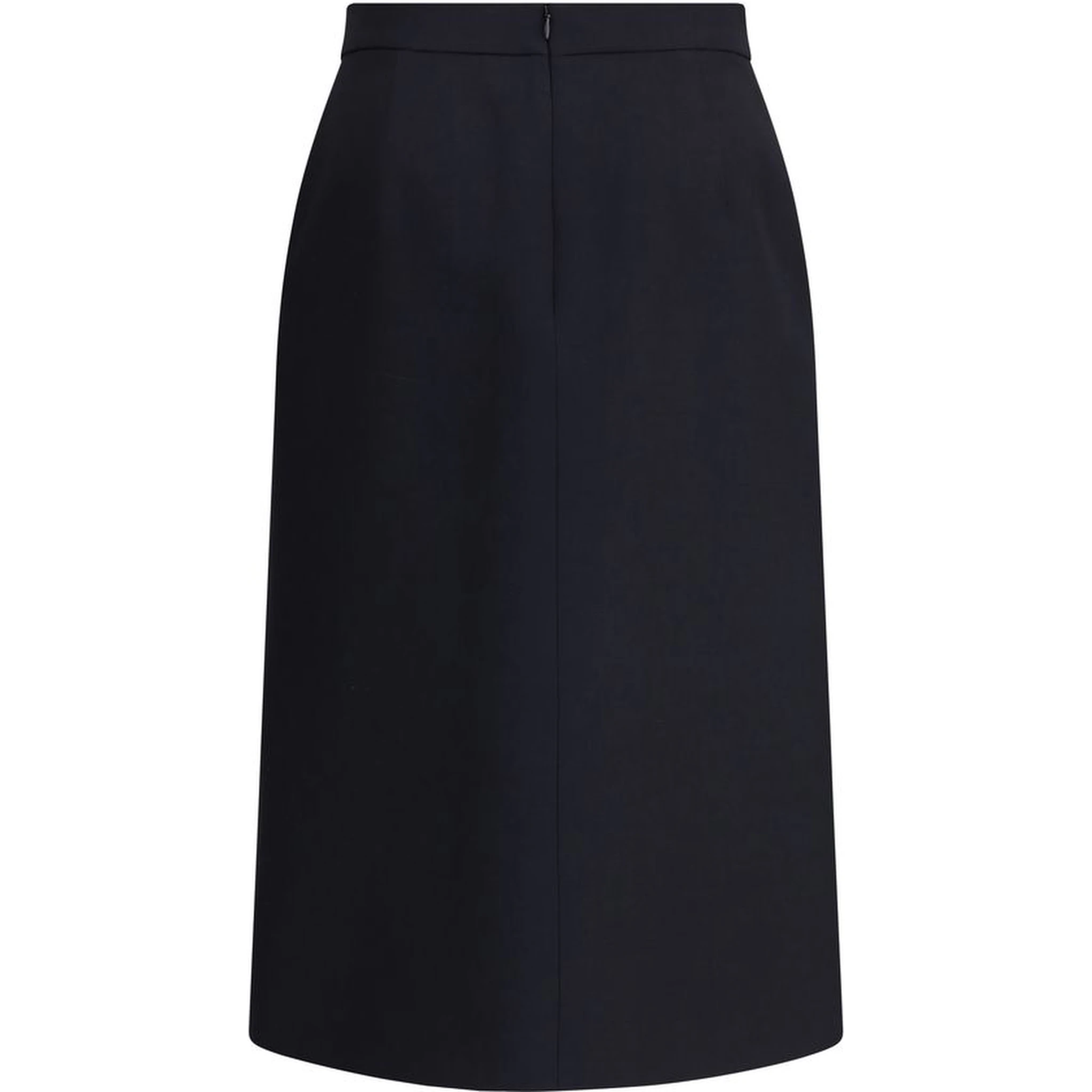 Black Fleece Wool Midi Skirt