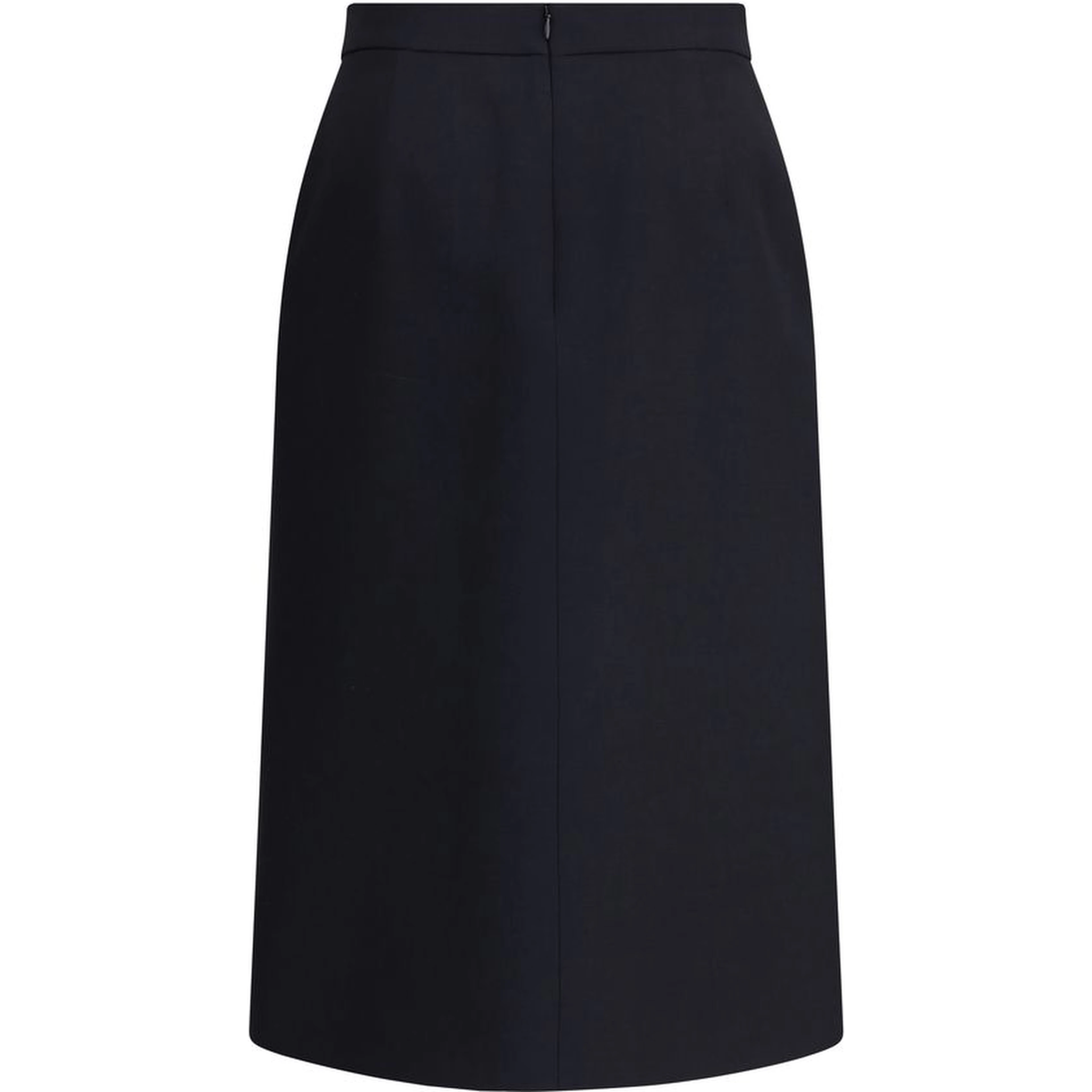 Black Fleece Wool Midi Skirt