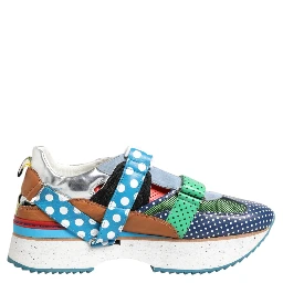 Multicolor Leather Low Top Sneakers Shoes