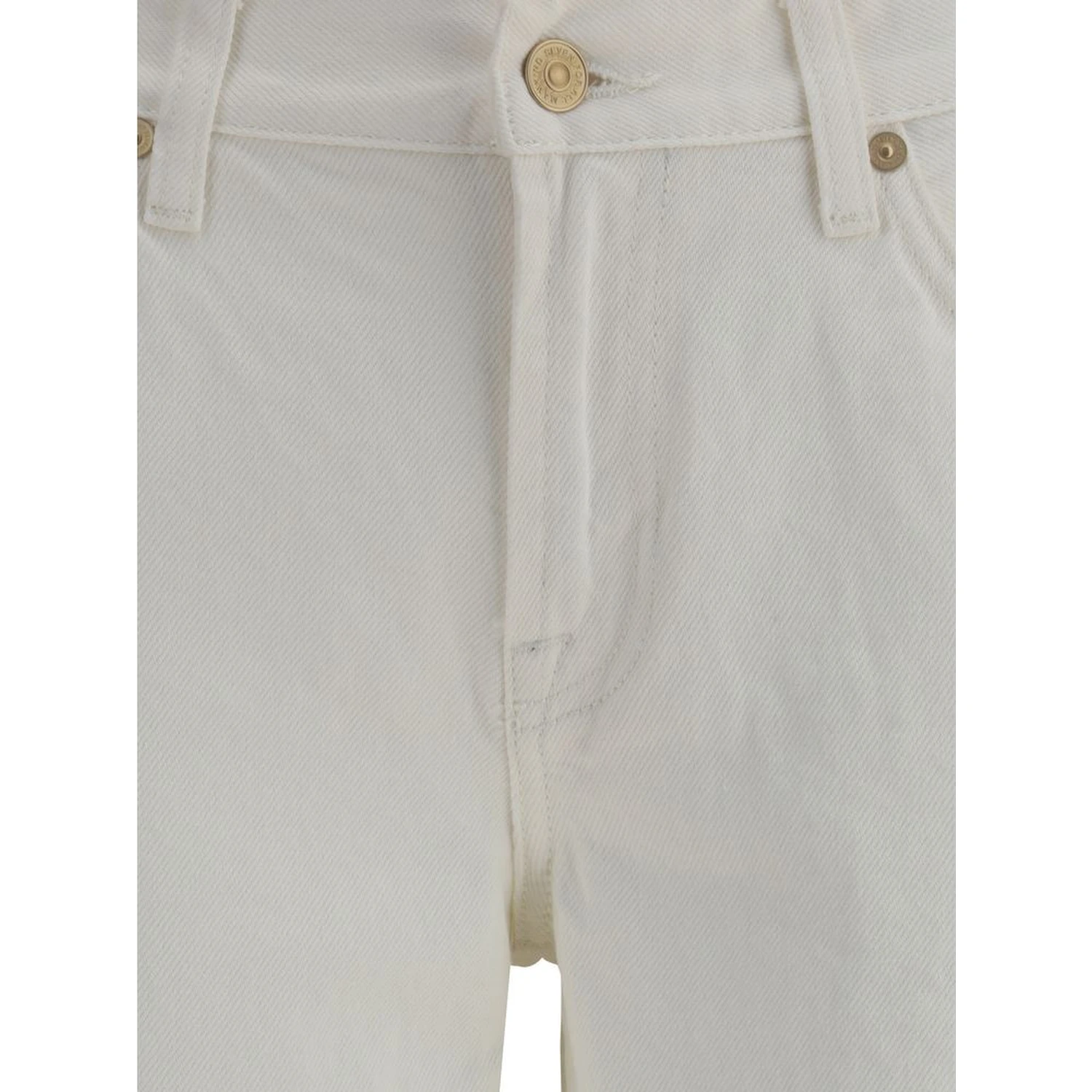 Cream Cotton Flared Jeans