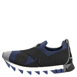 Blue Black Slip On Low Top Men Sneakers Shoes