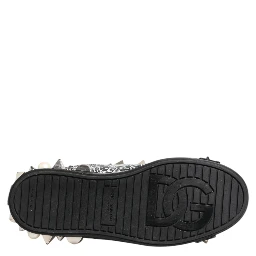Black Portofino Stud Embellished Sneakers Shoes