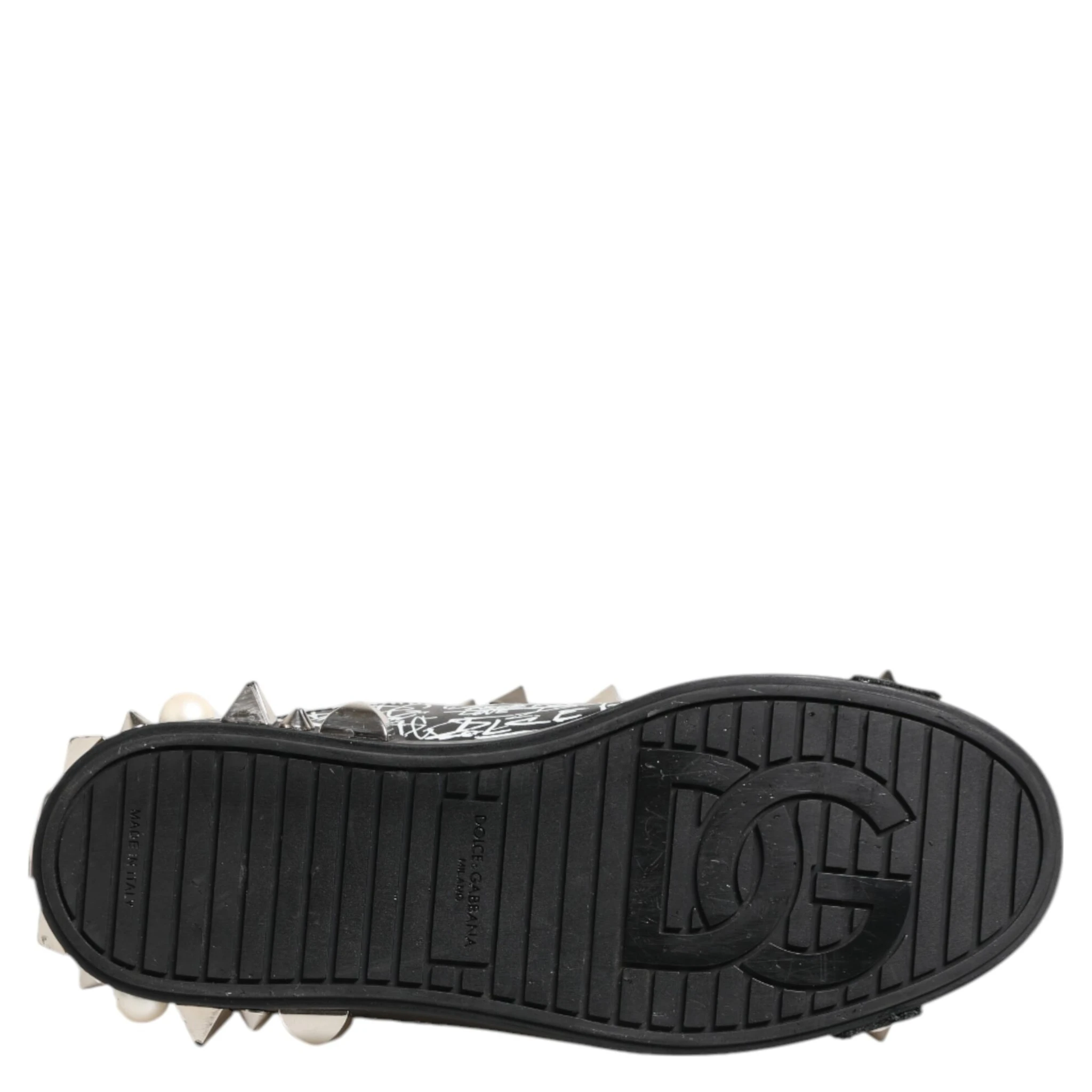 Black Portofino Stud Embellished Sneakers Shoes