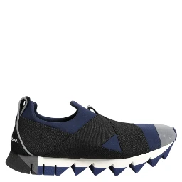 Blue Black Slip On Low Top Men Sneakers Shoes
