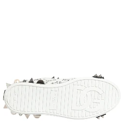 Black White Studded Low Top Sneakers Shoes