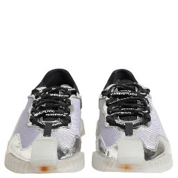 Silver Black Nylon NS1 Low Top Sneakers Shoes