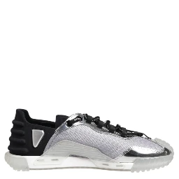 Silver Black Nylon NS1 Low Top Men Sneakers Shoes