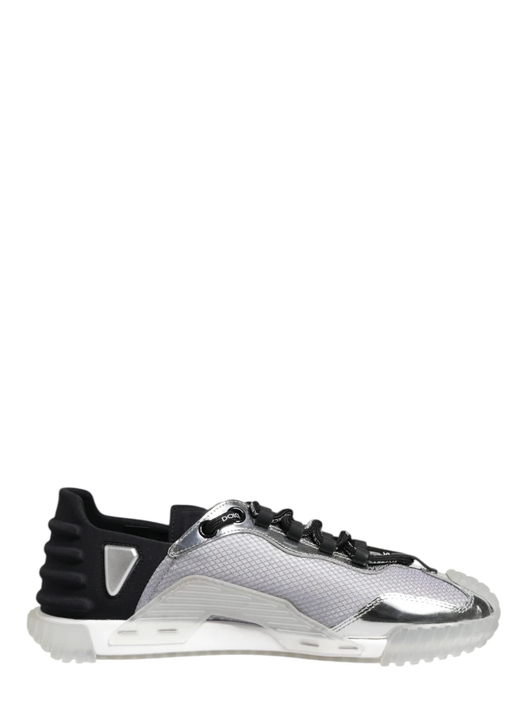 Silver Black Nylon NS1 Low Top Men Sneakers Shoes