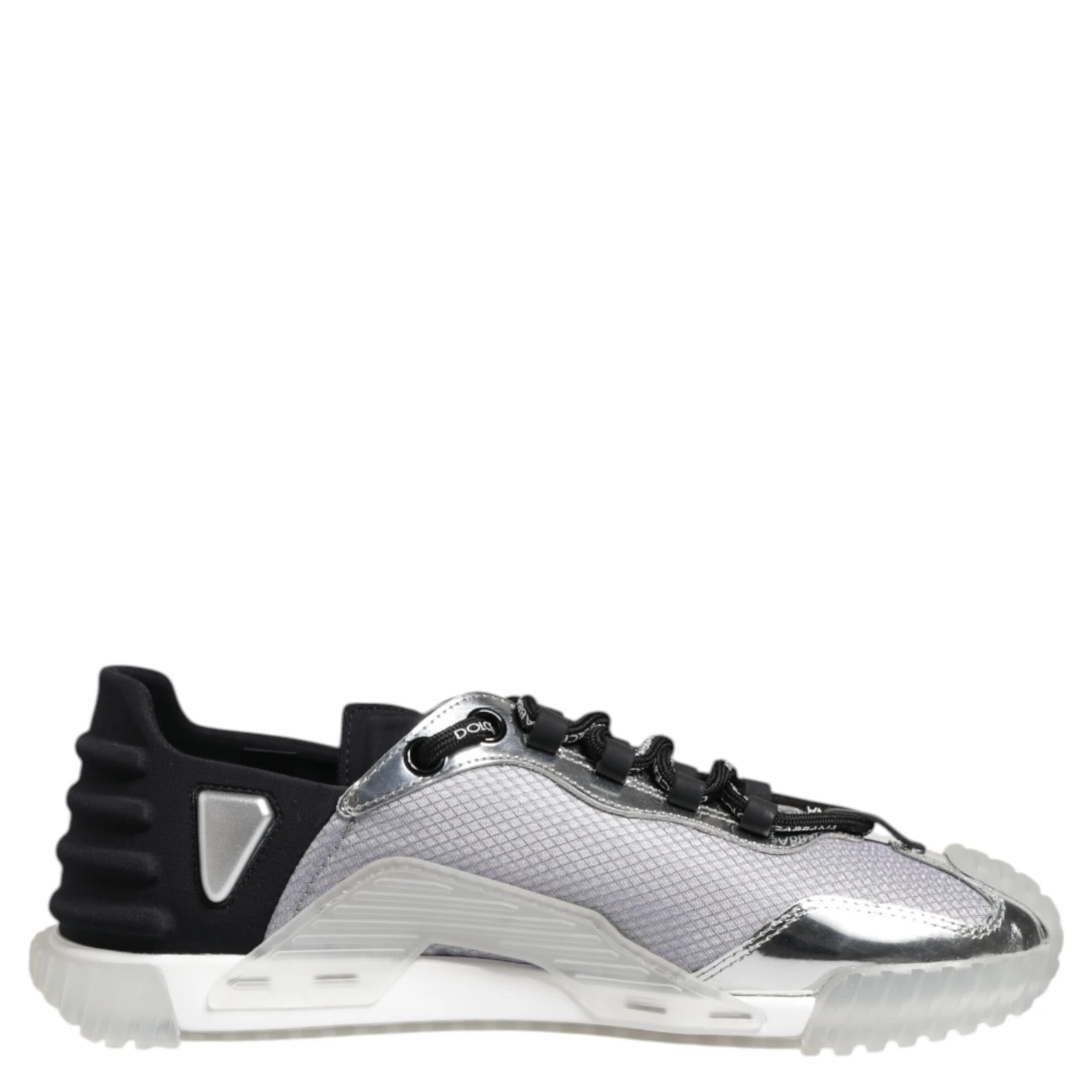 Silver Black Nylon NS1 Low Top Men Sneakers Shoes
